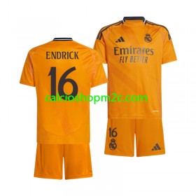 Real Madrid ENDRICK 16 Bambino Maglia Trasferta 2024/2025 Manica Corta